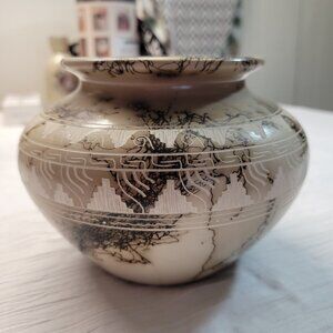 Handmade Horsehair Pottery Bowl Vase